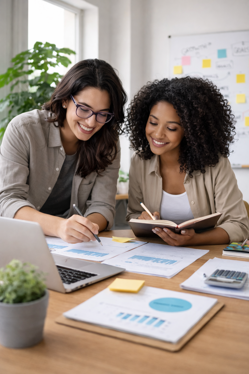 Estudante e professora trabalhando juntas